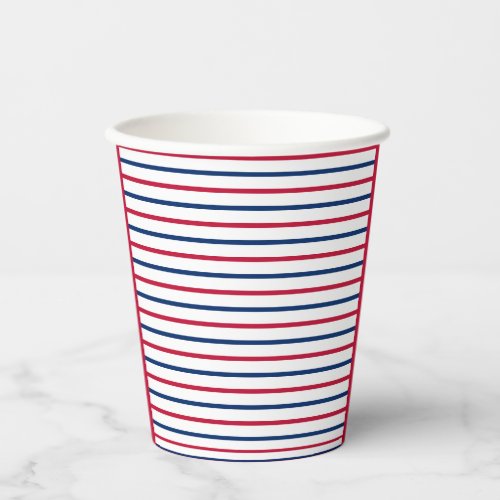 Minimalist Red and Blue Stripes Modern Pattern Paper Cups