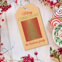 Minimalist, red and green Merry Christmas greeting