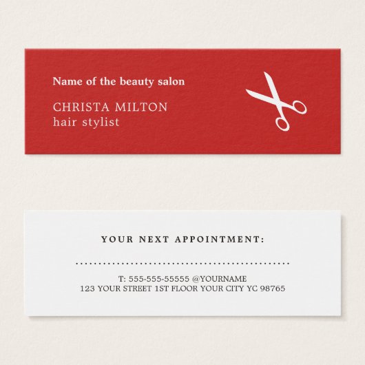 Minimalist Red and White Appointment Barber (Front & Back)