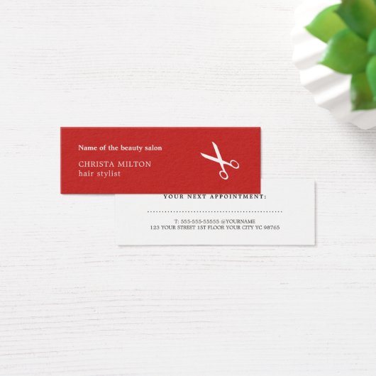 Minimalist Red and White Appointment Barber (Desk)