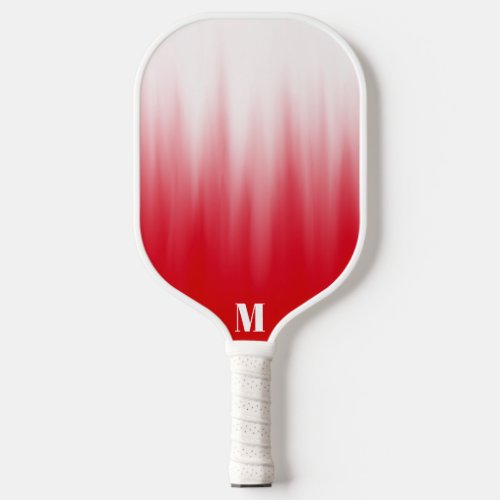 Minimalist Red and White Ombre Modern Monogram   Pickleball Paddle