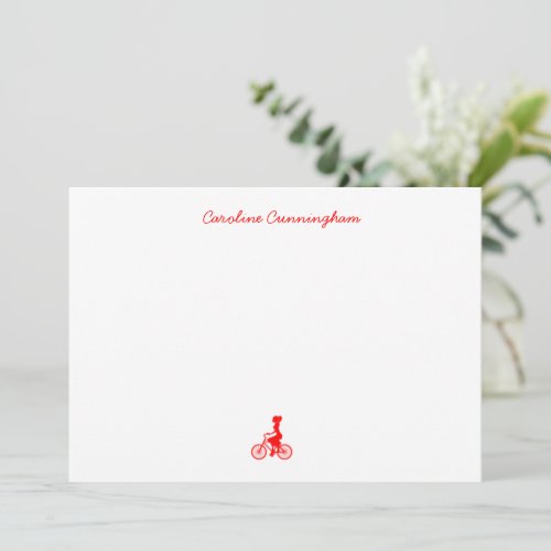 Minimalist Red Bicycle Flat Note Card