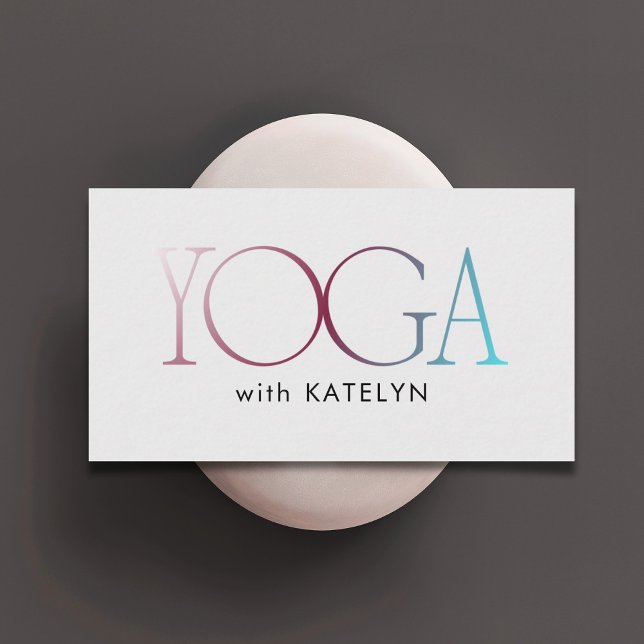 Minimalist Red Blue Grey Bold Yoga Business Card (Creator Uploaded)