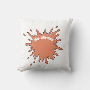 Minimalist Red Brushstroke “de-st” Square Pillow –
