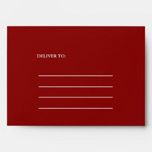 Minimalist Red Color Custom Return Address Envelope