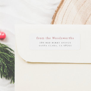 Minimalist Red Family Name Label