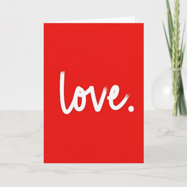 Minimalist Red Handwritten Love Card (Front)