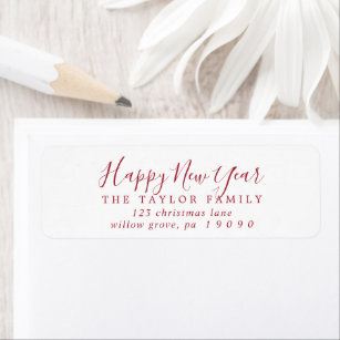 Happy New Year Return Address Labels | Zazzle