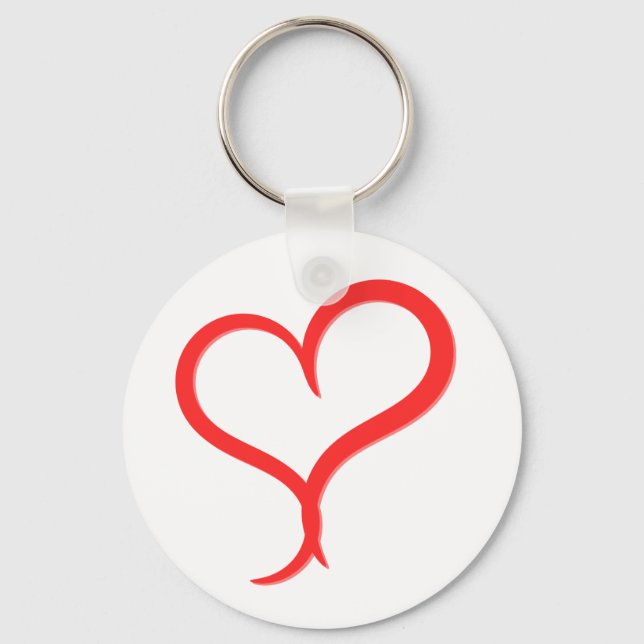 Minimalist Red Heart Keychain - Artistic Hand-Draw (Front)