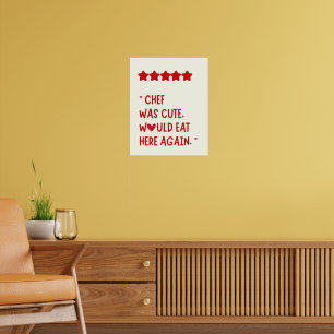 Minimalist Red Heart Kitchen Cooking Quote Poster