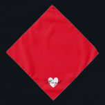 Minimalist red heart • Name to personalize Simple Bandana<br><div class="desc">A simple red heart with the beautiful Meddon typography.</div>