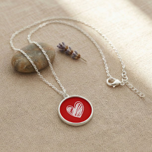 Minimalist Red Heart Pendant Necklace