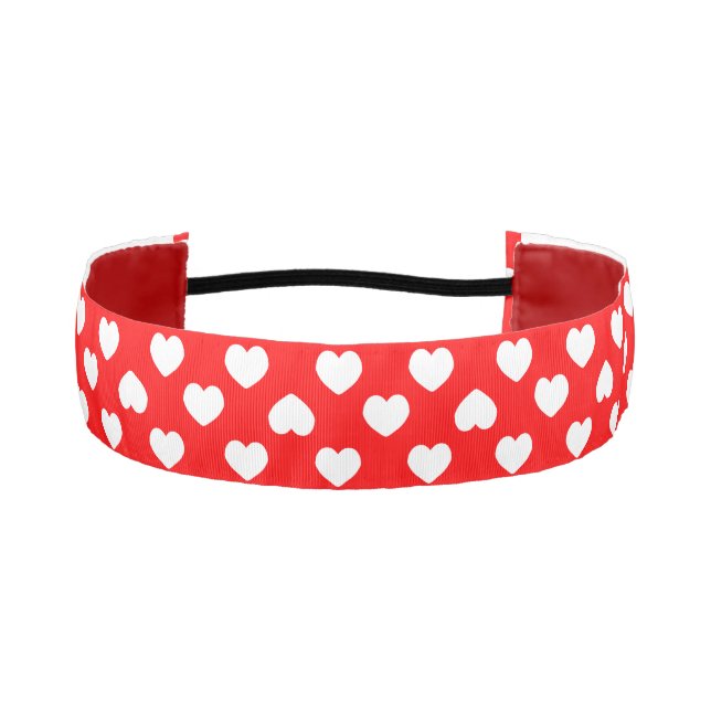 Minimalist Red Hearts Athletic Headband (Front)