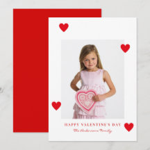 Minimalist Red Hearts Photo Happy Valentines Day