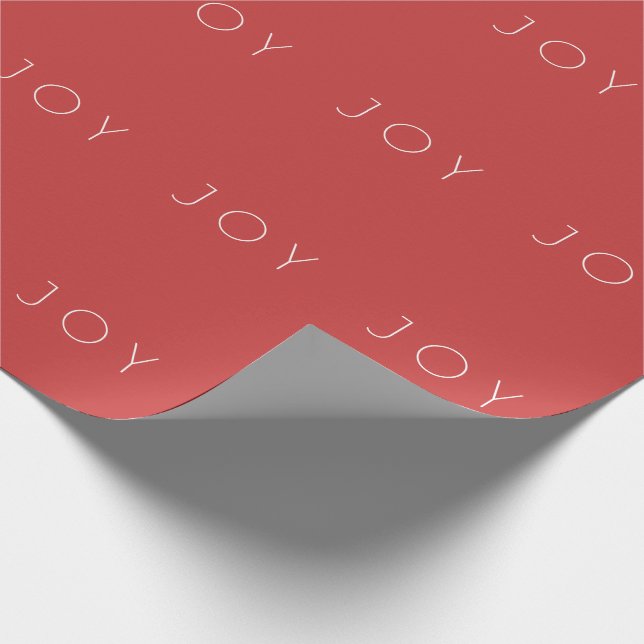 Minimalist Red Joy Typography Pattern Wrapping Paper (Corner)