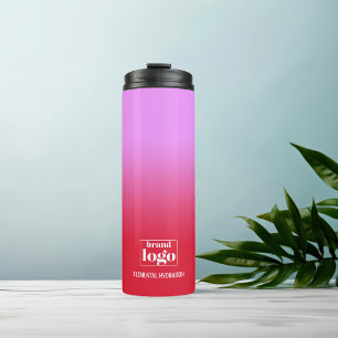 Minimalist Red Lilac Gradient Elemental Logo Thermal Tumbler