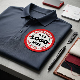 Minimalist Red Logo Professional Employee Name Patch