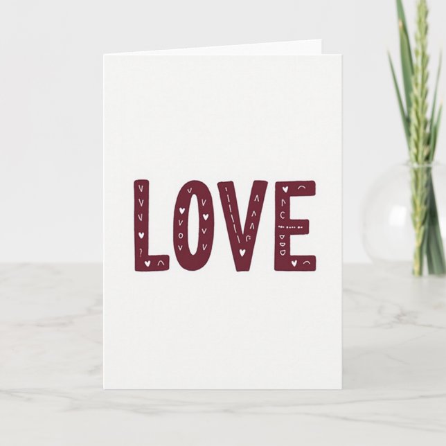 Minimalist Red Love Card (Front)