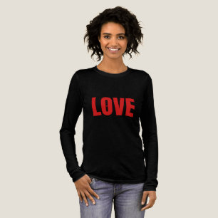 Minimalist Red "LOVE" Typography Tri-Blend Shirt