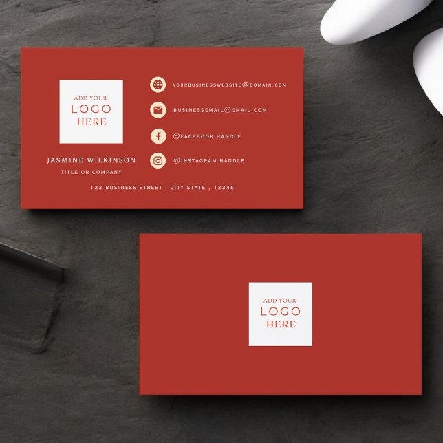 Minimalist Red Modern Professional Business Card (Creator Uploaded)