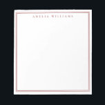 Minimalist Red Monogram Two Border Notepad<br><div class="desc">Create your own personalized notepads with red elegant chic typography monogram name and two border line design.</div>