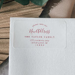 Minimalist Red Please Note Our New Address Label<br><div class="desc">These minimalist red please note our new address labels are perfect for a simple holiday card or moving announcement envelope. The design features classic red and white typography paired with a rustic yet elegant script font with hand lettered style.</div>