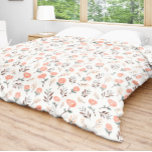 Minimalist red poppy pattern duvet cover