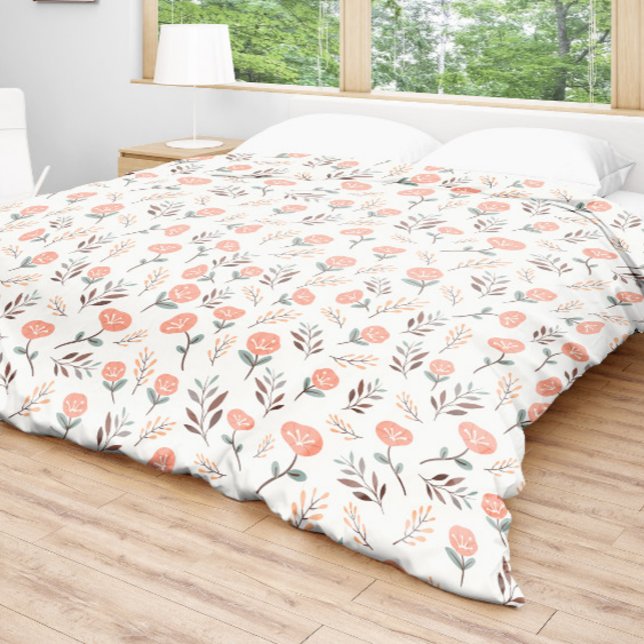 Minimalist red poppy pattern duvet cover (Creator Uploaded)