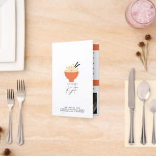 Minimalist Red Ramen Restaurant Cafe Menu