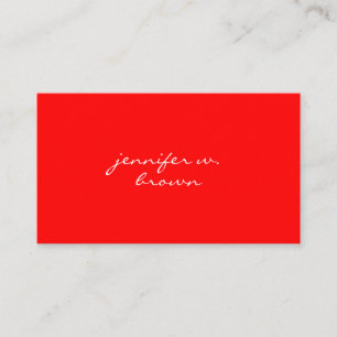 Minimalist red simple blank business card