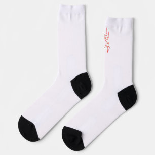 Minimalist Red Spider Web Socks   Unique 