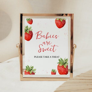 Minimalist Red Strawberry Babies are Sweet Poster