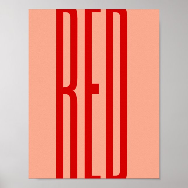 Minimalist red typography text design modern art poster (Front)