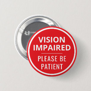 Minimalist Red Typography Vision Impaired Button