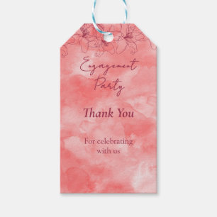 minimalist red wedding engagement thank you gift tags