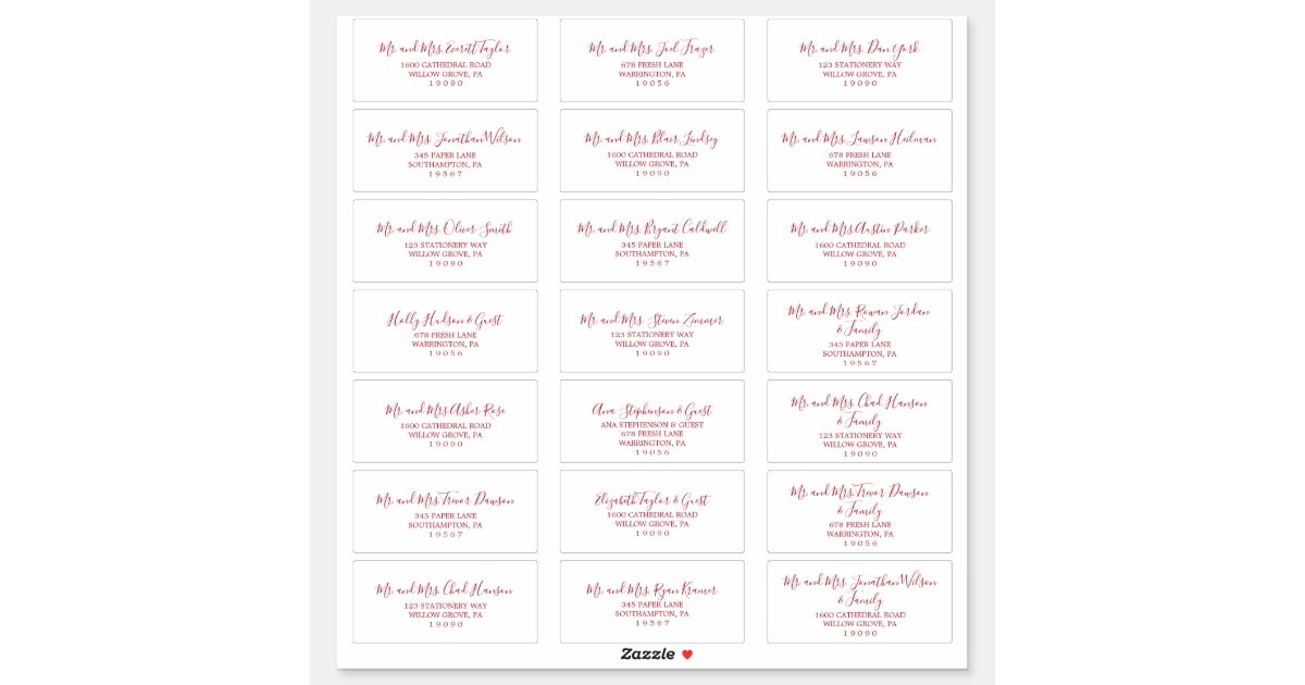 minimalist-red-wedding-guest-address-labels-zazzle