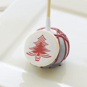 Minimalist Red & White Iconic Christmas Tree Cake Pops