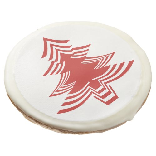 Minimalist Red  White Iconic Christmas Tree Sugar Cookie