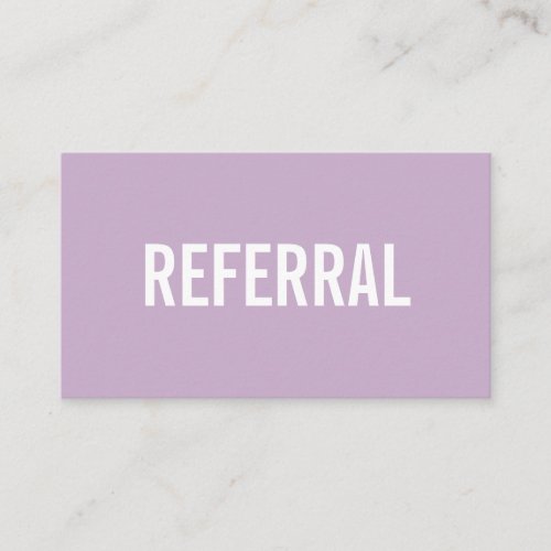 Minimalist referral purple modern business card