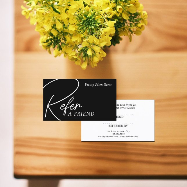Minimalist refined referral  business card (Creator Uploaded)