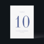 Minimalist Regency Blue Wedding Table Number Card<br><div class="desc">Modern Minimalist Regency Blue,  wedding table number card. Please note that table number cards must be numbered and added to your cart individually.</div>