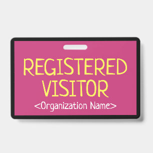Minimalist "REGISTERED VISITOR" Badge