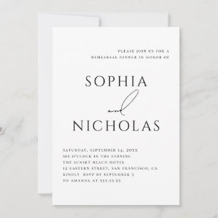 Minimalist Rehearsal Dinner Elegant Typography Invitation