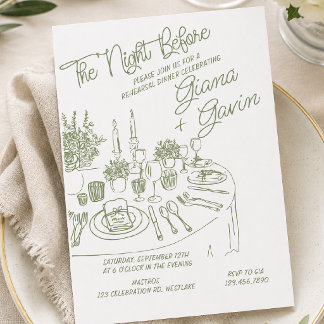 Minimalist Rehearsal Dinner | Elegant Wedding  Invitation
