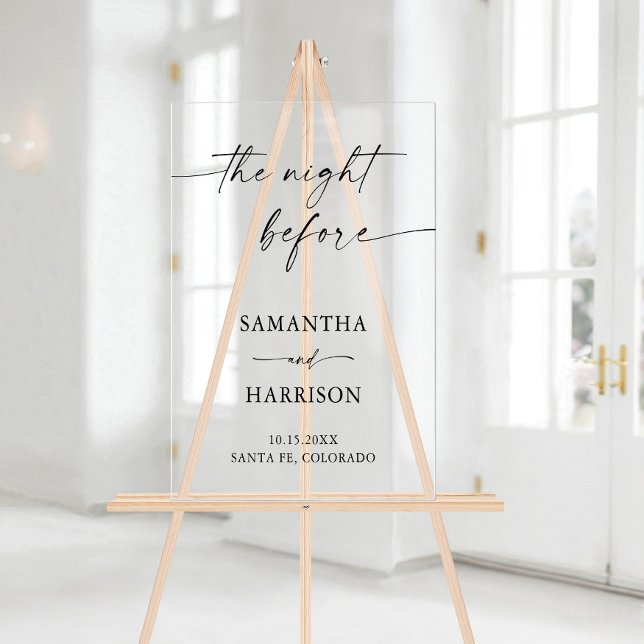 Minimalist Rehearsal Dinner Elegant Welcome Acrylic Sign (Creator Uploaded)