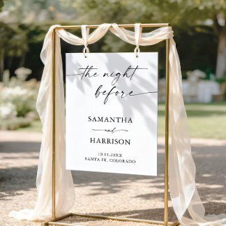 Minimalist Rehearsal Dinner Elegant Welcome Sign