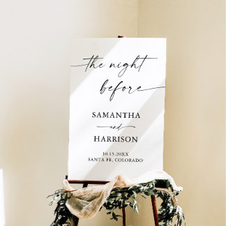 Minimalist Rehearsal Dinner Elegant Welcome Sign