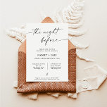 Minimalist Rehearsal Dinner Invite Night Before<br><div class="desc">This lovely Rehearsal Dinner Invitation minimalist layout and is perfect to welcome your guests to your rehearsal dinner. Easily edit most wording to match your event! Text and background colors are fully editable —> click the "Customize Further" button to edit!</div>