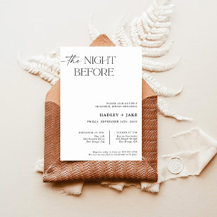 Minimalist Rehearsal Dinner Invite   Night Before 