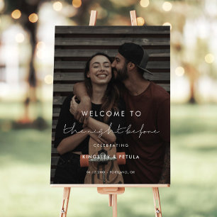 Minimalist Rehearsal Dinner Photo Welcome Sign